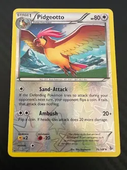 Pokemon TCG Pidgeotto 76/106 Reverse Holo Uncommon XY Flashfire HP - Image 1