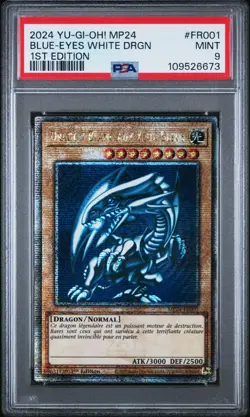 YuGiOh Blue Eyes White Dragon MP24-FR001 QCSR Quarter Century FRENCH PSA 9 - Image 1