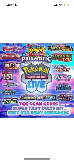 POKEMON TCG ONLINE CODE CARDS Sent Via Messages (Stellar Crown) 25 Codes. - Image 1