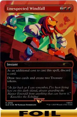 1x - Unexpected Windfall - FOIL BORDERLESS #2092 - Sonic Secret Lair - NM MTG - Image 1