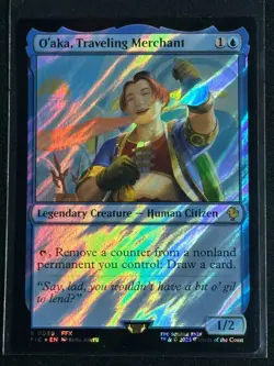 Magic MTG Final Fantasy Collector's Commander Surge Foil O'aka Traveling Merchat - Image 1