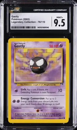 2002 POKEMON LEGENDARY COLLECTION #76 GASTLY CGC 9.5 - Image 1