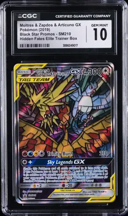 2019 POKEMON BLACK STAR PROMOS MOLTRES & ZAPDOS & ARTICUNO GX CGC 10 GEM MINT - Image 1
