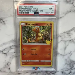 PSA 9 Mint 2021 Pokemon McDonald’s Collection 9/25 Charmander Holo - Image 1