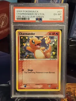 Pokemon Charmander 57/112 - Reverse Holo PSA 6 EX FireRed & LeafGreen EX-MT - Image 1