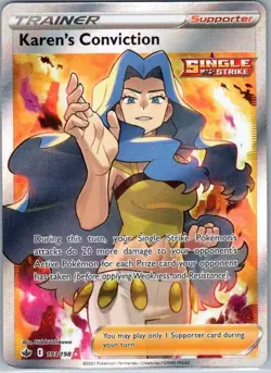 Pokemon Card Karen's Conviction 193/198 Chilling Reign - Near Mint - Image 1