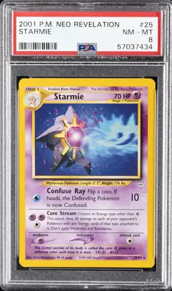 2001 POKEMON NEO REVELATION #25 STARMIE PSA 8 - Image 1