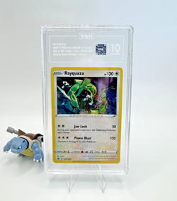 2020 Pokemon SWSH029 Rayquaza Black Star Promo Cosmos Holo TAG 10 Gem Mint PSA - Image 2
