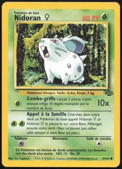 Carte Pokemon Nidoran 57/64 Jungle Francais - Image 1