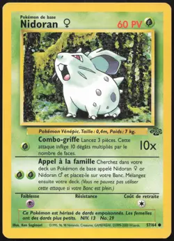 Carte Pokemon Nidoran 57/64 Jungle Francais - Image 1