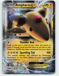 2015 Pokemon, Ancient Origins, #27/98 Ampharos EX, Holo Ultra Rare (b) - Image 1