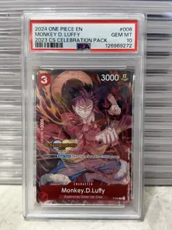 ✅PSA 10 Monkey D Luffy P-006 Championship CS Celebration 2023 One Piece Card - Image 1