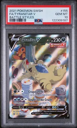 Pokemon Card Tyranitar V Battle Styles 155/163 Alt Art PSA 10 - Image 1