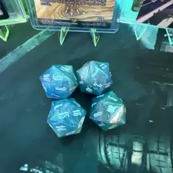All 4 Die MTG Final Fantasy D20 Spindown Die Blue Crystal MTG Gift Bundle - Image 2