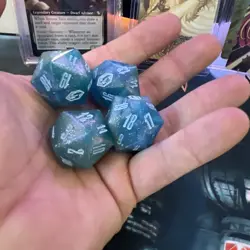 All 4 Die MTG Final Fantasy D20 Spindown Die Blue Crystal MTG Gift Bundle - Image 3