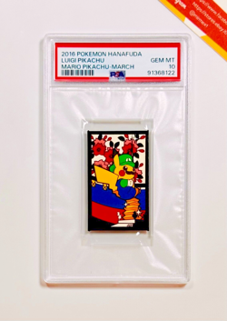 Pokemon PSA 10 Luigi Pikachu Hanafuda Mario March 2016 Japanese - Image 1