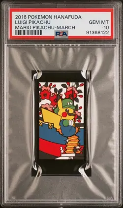 Pokemon PSA 10 Luigi Pikachu Hanafuda Mario March 2016 Japanese - Image 2