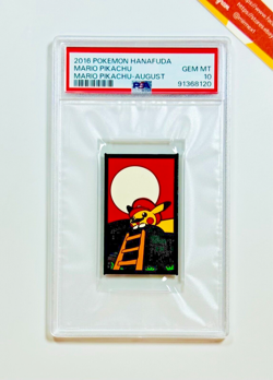 Pokemon PSA 10 Mario Pikachu Hanafuda Mario August 2016 Japanese - Image 1