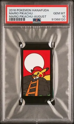 Pokemon PSA 10 Mario Pikachu Hanafuda Mario August 2016 Japanese - Image 2