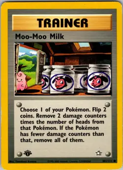 Moo-Moo Milk 101/111 Neo Genesis 1st Edition Pokemon TCG LP - Image 1