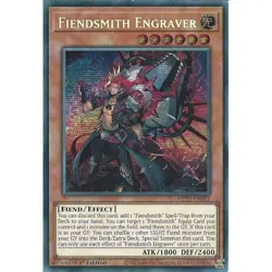 Yu-Gi-Oh Fiendsmith Engraver MP25-EN081 Prismatic Secret Rare 1st Edition - Image 1