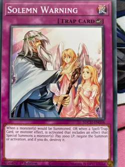Yugioh Solemn Warning SDCH-EN036 Common 1st Edition NM x3 Play Set - Image 1