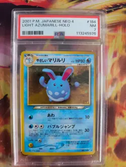 Pokemon Card Light Azumarill Helles Neo Destiny Holo Darkness Japanese PSA 7 - Image 2