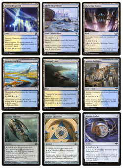 MTG - 9 x Different White & Blue Azorius Lands & Artifacts for COMMANDER decks - Image 1