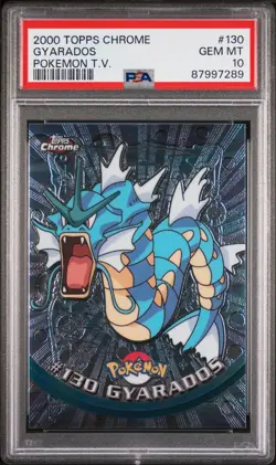2000 TOPPS CHROME POKEMON T.V. #130 GYARADOS PSA 10! - Image 1