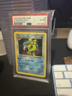 PSA 6 1999 Pokemon Base Set Shadowless Gyarados 6/102 - Image 1