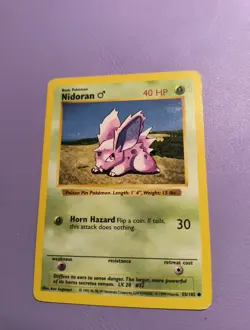 Pokemon TCG Nidoran Base Set 55/102 Regular Shadowless Common MP - Image 1