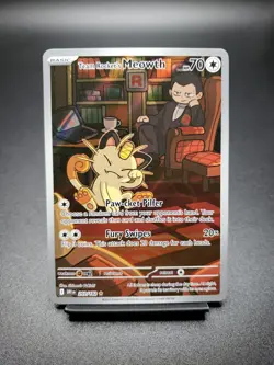 Pokemon TCG Team Rocket's Meowth 203/182 Illustration Rare Destined Rivals - Image 1