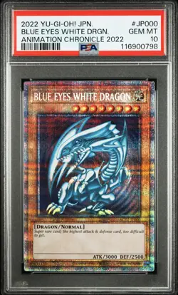 2022 YU-GI-OH! JPN ANIMATION CHRONICLE 2022 #JP000 BLUE EYES WHITE DRAGON PSA 10 - Image 1