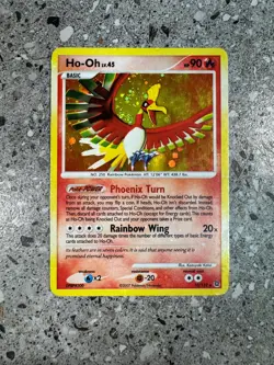 Pokemon TCG Cards Ho-Oh 10/132 Secret Wonders Holo Rare PLAYED * Holo Bleed * - Image 1