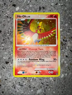 Pokemon TCG Cards Ho-Oh 10/132 Secret Wonders Holo Rare PLAYED * Holo Bleed * - Image 3