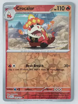 REVERSE HOLO Crocalor 030/191 NM - Surging Sparks Pokemon Card $2 Combined Ship - Image 1