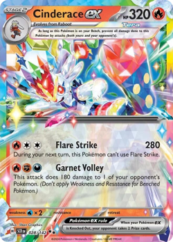 Cinderace ex 28/142 Double Rare | Stellar Crown | Pokemon Card - Image 1