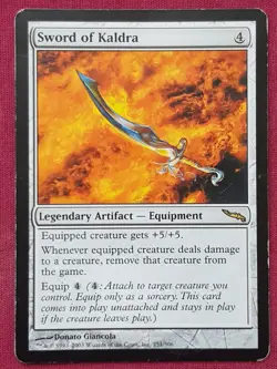 Magic The Gathering MIRRODIN SWORD OF KALDRA artifact card MTG - Image 1