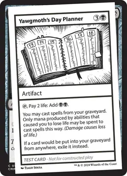 Yawgmoth's Day Planner x1 1x Mystery Booster 2 Playtest Card NM MTG - Image 1