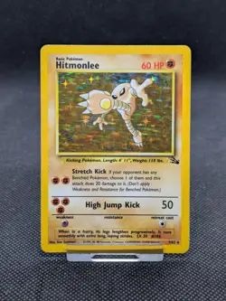 Hitmonlee 7/62 Holo Fossil Set Pokemon Card WOTC LP/Played - Image 1