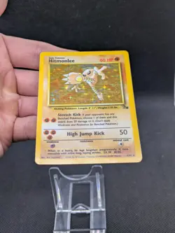 Hitmonlee 7/62 Holo Fossil Set Pokemon Card WOTC LP/Played - Image 3
