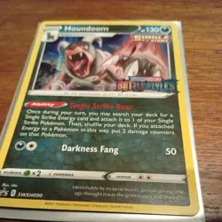 Pokemon SWSH090 Houndoom Battle Styles Prerelease Holo Rare Promo Card - Image 2