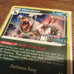 Pokemon SWSH090 Houndoom Battle Styles Prerelease Holo Rare Promo Card - Image 3