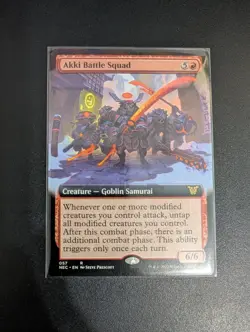 Akki Battle Squad (Extended Art) Commander: Kamigawa: Neon Dynasty Regular mtg - Image 1