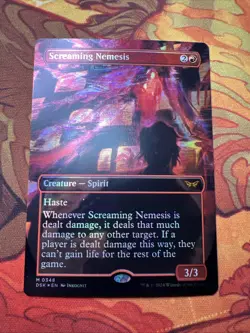 x1 Screaming Nemesis DSK MTG 348 FOIL BORDERLESS MYTHIC M/NM 1x - Image 1