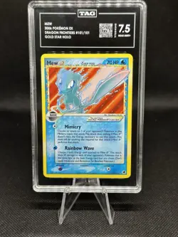 Pokemon Mew Gold Star EX Dragon Frontiers Holo Ultra Rare #101 TAG 7.5 NM - Image 1