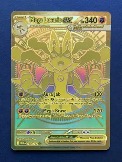 Pokemon Mega Lucario ex Hyper Rare Gold Mega Evolution 188/132 Pack Fresh - Image 1