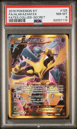 PSA 8 Alakazam EX #125 XY Fates Collide Secret 2016 Pokemon - Image 1