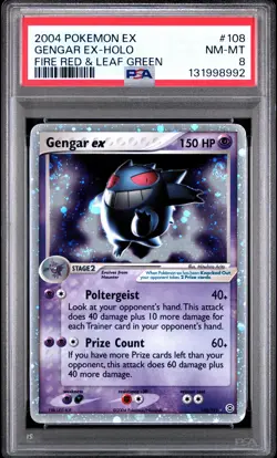 2004 POKEMON EX FIRE RED & LEAF GREEN #108 GENGAR EX-HOLO PSA 8 - Image 1