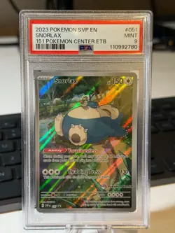 2023 Snorlax SVP EN 151 Pokemon Center ETB Promo Scarlet & Violet #051 PSA 9 - Image 1